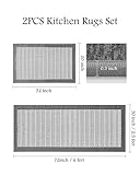 PADOOR Non Slip Kitchen Rugs Sets of 2 - Extra Large 2.5'x6' + 20"x32" Runner Rugs for Kitchen Floor Non Skid Washable, Absorbent Kitchen Mat for in Front of Sink 2 Piece Grey