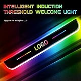 Custom Led Door Sill Lights,Customized Wireless Car Courtesy Welcome Lamp with Logo or Text,Wiring-Free Car Door Pedal Pathway Lights,Auto-Sensing Colorful Car Decorative Ambient Lighting Car (4)