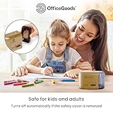 OfficeGoods Electric Pencil Sharpener - Battery or Cord Powered Portable Sharpener - Perfectly Sharpens Colored Pencils, Drafting Pencils for Kids, Adults, Office, School and Home - Gold