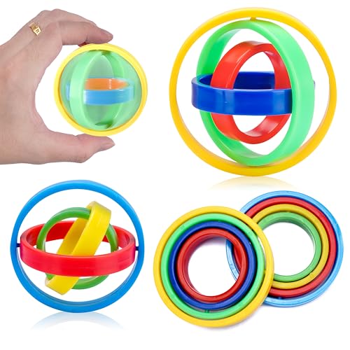 Sepco 12PCS Infinite Flip 3D Gyro Multilayer Spinning Top Silent Spinner Stress Relief Gyroscope Toy for Adults Kids Goodie Bag Filler Stocking Stuffers