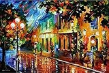 ART.COM Canvas Wall Art Prints Night Flowers by Leonid Afremov, Scenic Decor, 36" x 24"