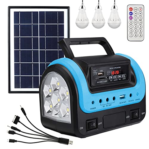 Solar Generator,Portable Power Station with Panel,Portable Power Bank supply with Flashlight,Emergency Generator Solar Powered for Home Use Camping Travel Emergency(Blue)