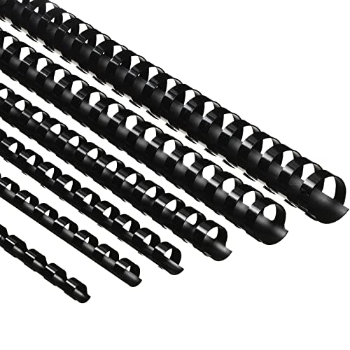Yunsailing 150 Pack Plastic Binding Combs Plastic Binder Comb Ring 19 Ring Binding Spines Letter Size Spiral coils for Notebook Calendar(1/4 5/16 3/8 1/2 5/8 3/4 in,Black)