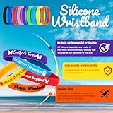 Custom Silicone Bracelets 100PCS Personalized Rubber Wristbands 0.5"*7.9" Custom Wristbands with Text ICON Bulk Custom Silicone Bracelets for Motivation Events Gift Promotions Party Awareness