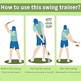 Retractable Golf Swing Training Aid, Golf Grip Trainer & Golf Swing Trainer for Warm-up, Right-Handed Golf Club for Indoor Practice, Golf Accessories - Strength & Tempo Training for Chipping Hitting