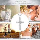 AmorAime 925 Sterling Silver Cross Necklace for Women Men 5A CZ Birthstone Necklaces for Festival, Vacation or Holiday