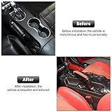 RT-TCZ Carbon Fiber Center Console Gear Shift Panel Trim Cover Cup Holder Frame Interior Decoration Kit Accessories for Ford Mustang 2015-2022