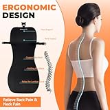 GEEYONTEK One-Piece Car Seat Lumbar Support Pillow and Neck Pillow, Memory Foam Pillow for Back Pain Relief, Ergonomic Car Pillow for Driving Seat Office Chair, Black