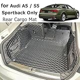 7DEEKEI Cargo Mat Compatible with 2018-2025 Audi A5 Trunk Mat (and Rear Left and Right Side Panels) Cargo Liners Audi S5 ＆ A5 (Sportback Only)