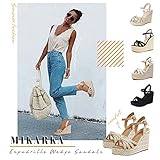 mikarka Sandals for Women, Platform Ankle Strap Womens Sandals Open Toe Espadrille Wedge Sandals for Women Concise Casual Summer Womens Shoes