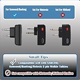 SAMCOM Wireless Earpiece with 2 Pin Dongle for FPCN30A/FPCN10A Radios, Hands-Free Wireless Headset with PTT Microphone Speaker for K Plug Walkie Talkies - Radios Not Include