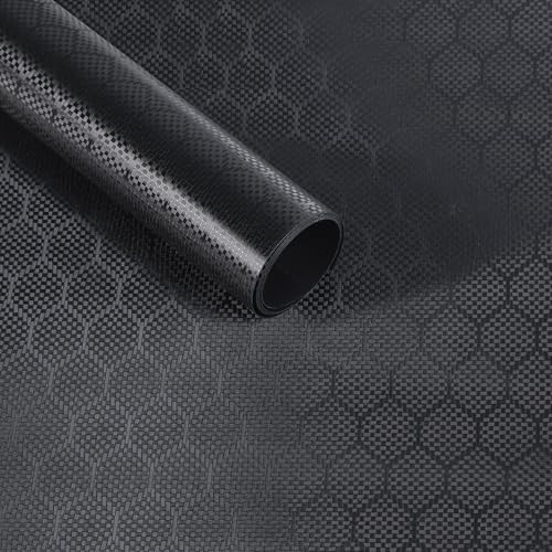Lypumso Matte Black Honeycomb Carbon Fiber Vinyl Wraps for Almost Cars and Motorcycles Exterior Interior, Premium Cast Film Self-Adhesive Wrapping Stickers DIY Car Paint Replacement 1ft x 10ft