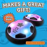 Let Loose Moose Hover Soccer Ball, Set of 2 LED Soccer Ball Toys, Gifts for 8 Year Old Boys, Indoor LED Floating Football for 7 Year Old Kids, Boy Birthday Gifts Age 4-6, 6-8, 8-12 Fun Sport Toy