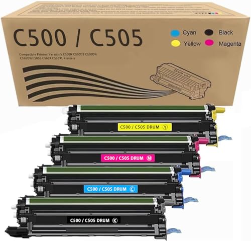 VersaLink C500/C505 Drum Cartridge Unit Compatible Xerox 108R01484 108R01481 108R01482 108R01483 Imaging Unit for Xerox Versalink C500N C500DT C500DN C505DN C505S C505X C505XL Printer (4 Pack)