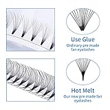 WENDY Lash Extension Premade Fans Eyelash Extensions 320PCS Pre Made Fans Lash Extensions 12D Lashes Extension 0.07mm D Curl Promades Eyelash Fans Mixed 9-16mm(12D-0.07-D, 9-16mm Mixed Tray)