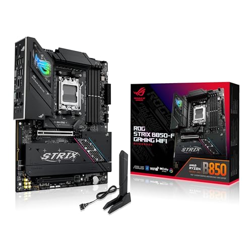 ASUS ROG Strix B850-F Gaming WiFi AMD AM5 B850-F ATX Motherboard 16+2+2 Power Stages, AI PC, DDR5 AEMP, WiFi 7, 4X M.2, PCIe® 5.0, Total Support of 19 USB, 20Gbps Type-C®, AI Networking II, Aura Sync