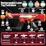 inodoo Rechargeable Laser Tag Guns Set of 4 with LED Digital Multi-Functional Vests Birthday Gifts Toys for Kids Boys Girls 8 9 10 11 12+ Years Old Christmas