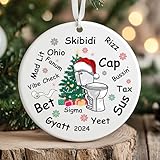 Skibidi Toilet Ornament 2024, Skibidi Ornament, Funny Ornament, Ohio Skibidi Toilet Rizz, 2024 Ornament, White Elephant Gift, sikibidi Toilet, Gifts for Teens,