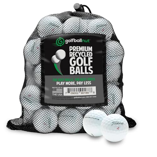 GolfBall Nut - 48 Recycled Golf Balls for Titleist Pro V1x 2021 - Premium Performance Used Golf Balls Bulk 4A Near Mint Condition – Includes Mesh Bag – 48-Pack