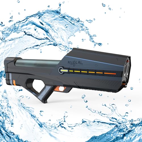 Electric Water Guns for Adults & Kids, Water Blaster Squirt Guns Auto Suction, Over 800 Blasts Soaker Water Gun High Powered Up to 32.8 FT for Summer Beach Pool Backyard Outdoor Toys (Black)