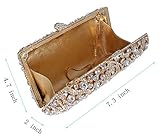 MOSSMON Luxury Crystal Clutch Women Rhinestone Evening Bag for Party and Wedding Gold