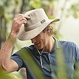 Mesh Crown Safari Men's Sun Hat, 3" Brim, Adjustable Chin Cord, UPF (SPF) 50+ Sunhat Protection (Khaki, Large)