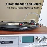 10 in 1 Vinyl Record Player 3 Speed Bluetooth Vintage Automatic Turntable CD Cassette Player AM/FM Radio USB Recorder Aux-in RCA Line-Out (Silver)