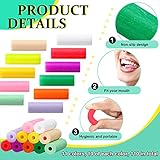 Konohan 110 Pcs Aligner Chew Orthodontic Chew for Aligner Tray Seaters Silicone Chompers Teeth Dental Invisible Accessories, 11 Colors and Flavors