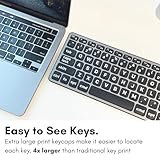 Macally Wired Keyboard for Mac (USB C + A) - Large Print and Backlit Apple Keyboard Wired - 107 Key Full Size Large Letters USB C Keyboard for MacBook Pro/Air, Mac Mini, iMac