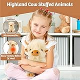 MARYSUN Microwaveable Highland Cow Stuffed Animal Toy - White Stuffed Animal Gift for Girls and Kids, Also for Cold compresses