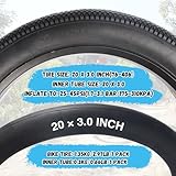 MAKELEN 2 Pack E-Bike Tire Fat BMX Bike Tire 20"x3" (76-406) with Tubes Compatible Replacement Bicycle Tire for Mountain Snow and Beach Bike Black