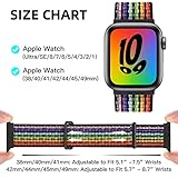 WJK Compatible with Apple Watch SE Band Women Men, Stretchy Sport Nylon Pride Rainbow Strap Compatible with Apple Watch Band 38mm 40mm 41mm 42mm 44mm 45mm for iWatch Ultra ultra2 Bands Series 9 8 7 6