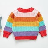 Simplee kids Baby Girls Boys Rainbow Sweaters Infant Casual Knitted Pullover Sweaters for Fall Winter 12-18 Months