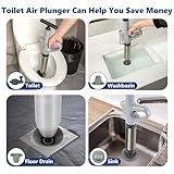 MaxxGeek Toilet Plunge Blaster, High Pressure Toilet Plunger, High-Pressure Air Drain Blaster Plunge Blaster Multi-drain Unclogger for Toilets, Bathroom Floor, Drain Sinks and Plumbing Clogs.