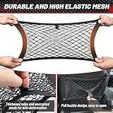 RED WOLF 2 Layer Small Mesh Cargo Net Elastic Storage Netting 2 Pcs Stretchable Car Organizer Net 14×10 Inch for Trunk RV Boats Home Auto Cargo Net Pocket with Screws and Hooks