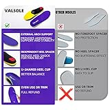 VALSOLE Heavy Duty Support Pain Relief Orthotics - 220+ lbs Plantar Fasciitis High Arch Support Insoles for Men Women, Flat Feet Insert, Work Boot Shoe Insole, Absorb Shock with Every Step