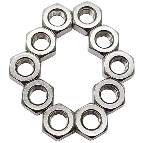 10pcs M10 x 1.25mm Pitch Hex Nuts Stainless Hex Nu, Metric Fine Thread Hex Nuts