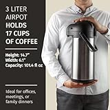 Coffee Carafe with Pump - 102oz / 3L Airpot 12 Hours Large Carafe Hot Cocoa Dispenser for Parties-Hot Water Dispenser, Tea Flask-Insulated Stainless Steel Hot Beverage Dispenser-Thermal Carafe Air Pot