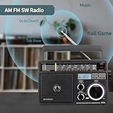 Retekess TR618 AM FM Radio Plug in Wall, Portable Shortwave Radios, Support SD, Micro SD and USB Flash Drive, AM FM Radios with Best Reception for Home Kitchen or Drive in