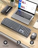 ProtoArc Mechanical Keyboard and Mouse, MECH KM200 2.4G Wireless Rechargeable Keyboard Mouse, Low Profile Keys, Brown Switches, Full Size, for Laptop, PC, Notebook, Desktop - Space Gray