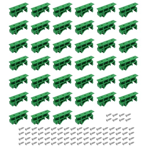 20 Pairs / 40 Pcs PCB DIN C45 Rail Mounting Adapter Circuit Board Mounting Bracket Carrier Clips Holder for Circuit Breaker Relay Electrical Appliances Green 1.38Inch