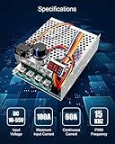 DC Motor Speed Controller Max PWM 3500W , DC 10V-55V & 100A Brush Motor LED Display Stepless Speed Controller with Forward-Brake-Reverse Switch & Ajustable Potentiometer