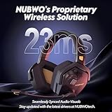 NUBWO G06 Dual Wireless Gaming Headset with Microphone for PS5, PS4, PC - 23ms Low Latency Audio - 100-Hour of Playtime - 50mm Drivers (Black-Orange)