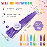 Treela 104 Pcs Kazoos Bulk Plastic Kazoos for Adults Kids Classroom Exchange Gifts Musical Instruments Party Favors Gifts for Music Band, 8 Colors