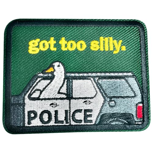 Got Too Silly Patch 3 Inches Iron On/Sew On Embroidered Applique Patch, Embroidery Fabric Patches for Clothes Backpacks Hats, Embroidered Patch, Funny Goose DIY Accessories, Gifts for Friends Coworker