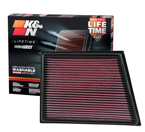 K&N High-Flow Original Lifetime Engine Air Filter: Increase Power: Premium, Washable: Compatible with 2014-2024 BMW: (See Product Description for Select Models) 33-3025