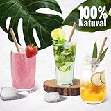 100 Pack DS Reed Natural Bamboo Drinking Straw Reusable BPA Free 7.8" EcoFriendly Organic Alternative To Plastic Straws Strong Durable Compostable Biodegradable Heavy Duty Cold & Hot drinks