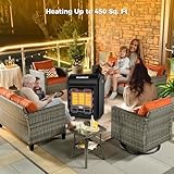 CAMPLUX Propane Heater Indoor and Outdoor, 6000 to 18000 BTU 3 Modes Propane Cabinet Heater with ODS & Tip-over Protection, Garage Radiator with Gas Regulator & Hose Heat up to 450 Sq.Ft