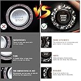 Blinglife Car Engine Start Stop Button Cover, Shiny Crystal Rhinestone Cover Protection Ring,Black Bling Accessories, Accessories for Wowen (Black gem), outer ring 1.65inch inner 1.25inch