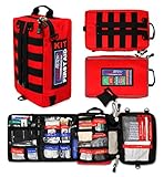 Ever-Ready Industries Premium Trauma First Aid Kit for Outdoors, Workplace, and Home - Exceed OSHA Guidelines and ANSI 2009 Standards - 240 Pieces - Includes Bonus Travel Kit